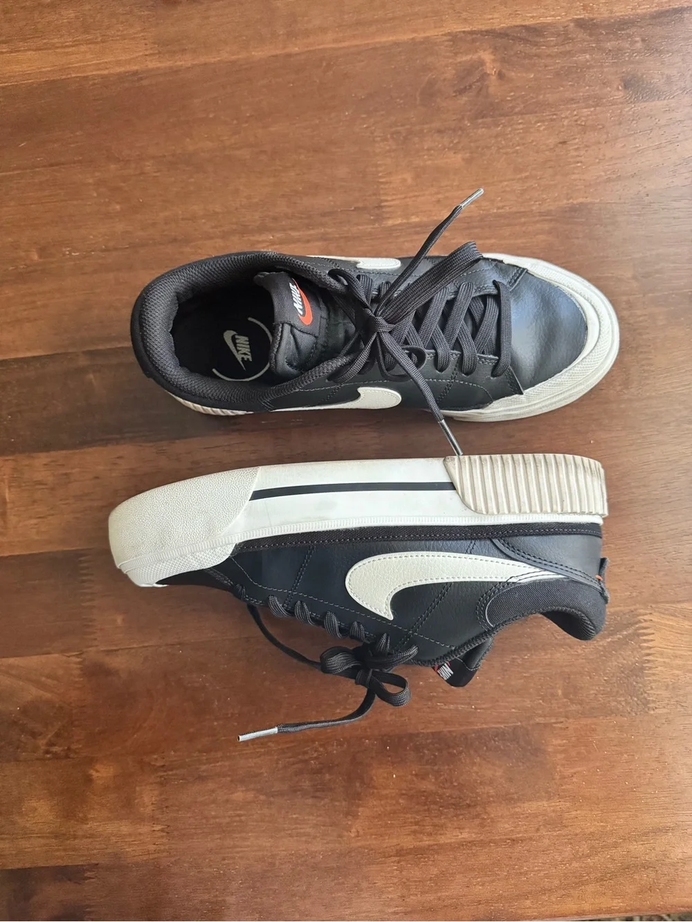 Nike Black with White Swoosh Elevated Low-Top Sneakers